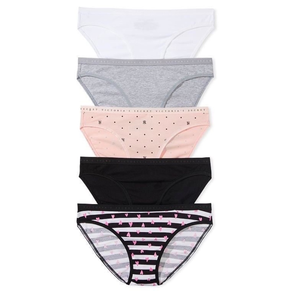 Victoria's Secret 5-Pack Stretch Cotton Bikini Panties Multi Color M NEW